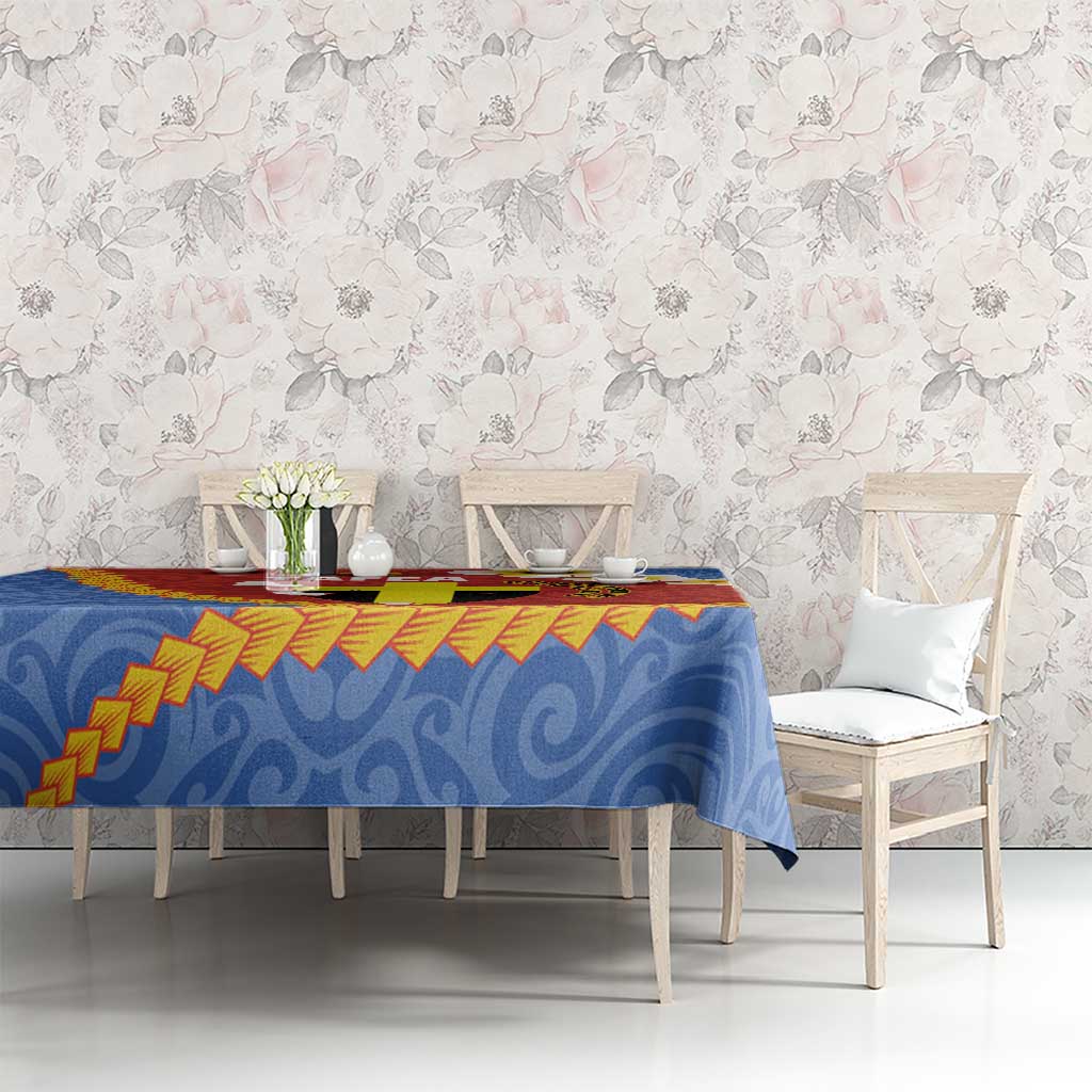 Tafea Province Tablecloth Vanuatu Pattern Map - Plumeria Flag Color
