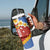 Tafea Province Tumbler With Handle Vanuatu Pattern Map With Plumeria Flag Color