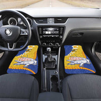 Torba Province Car Mats Vanuatu Pattern Crocodile - Plumeria Flag Color