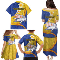 Torba Province Family Matching Puletasi and Hawaiian Shirt Vanuatu Pattern Crocodile - Plumeria Flag Color LT14 - Polynesian Pride