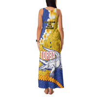 Torba Province Family Matching Tank Maxi Dress and Hawaiian Shirt Vanuatu Pattern Crocodile - Plumeria Flag Color LT14 - Polynesian Pride