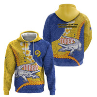 Torba Province Hoodie Vanuatu Pattern Crocodile - Plumeria Flag Color LT14 - Polynesian Pride