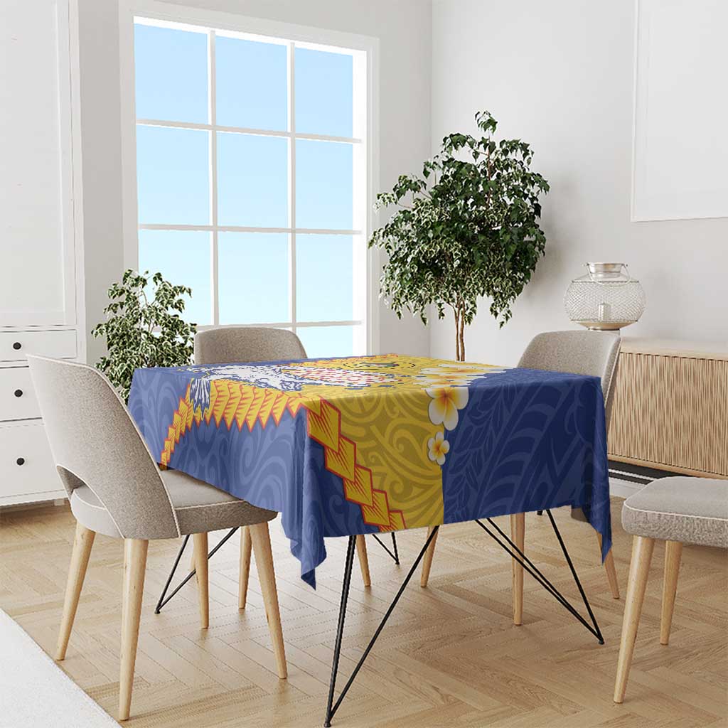 Torba Province Tablecloth Vanuatu Pattern Crocodile - Plumeria Flag Color