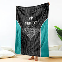 Custom New Zealand Stingray Oztag Blanket Tag Rugby Maori Pattern Black Version LT14 - Polynesian Pride