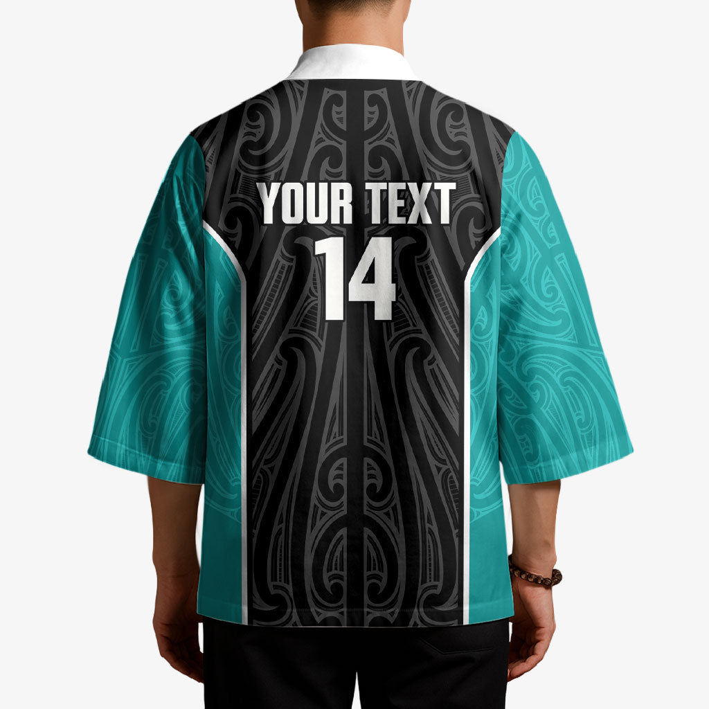 Custom New Zealand Stingray Oztag Kimono Tag Rugby Maori Pattern Black Version LT14 - Polynesian Pride