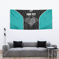 Custom New Zealand Stingray Oztag Tapestry Tag Rugby Maori Pattern Black Version LT14 - Polynesian Pride