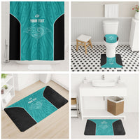 Custom New Zealand Stingray Oztag Bathroom Set Tag Rugby Maori Pattern Teal Version LT14 - Polynesian Pride