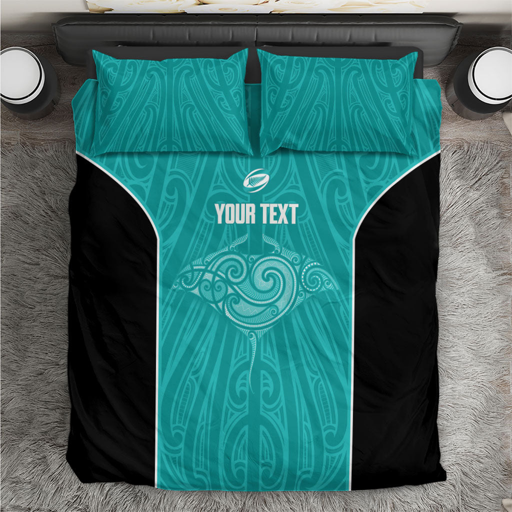 Custom New Zealand Stingray Oztag Bedding Set Tag Rugby Maori Pattern Teal Version LT14 Teal - Polynesian Pride