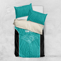 Custom New Zealand Stingray Oztag Bedding Set Tag Rugby Maori Pattern Teal Version LT14 US Twin 172cm x 218cm Teal - Polynesian Pride
