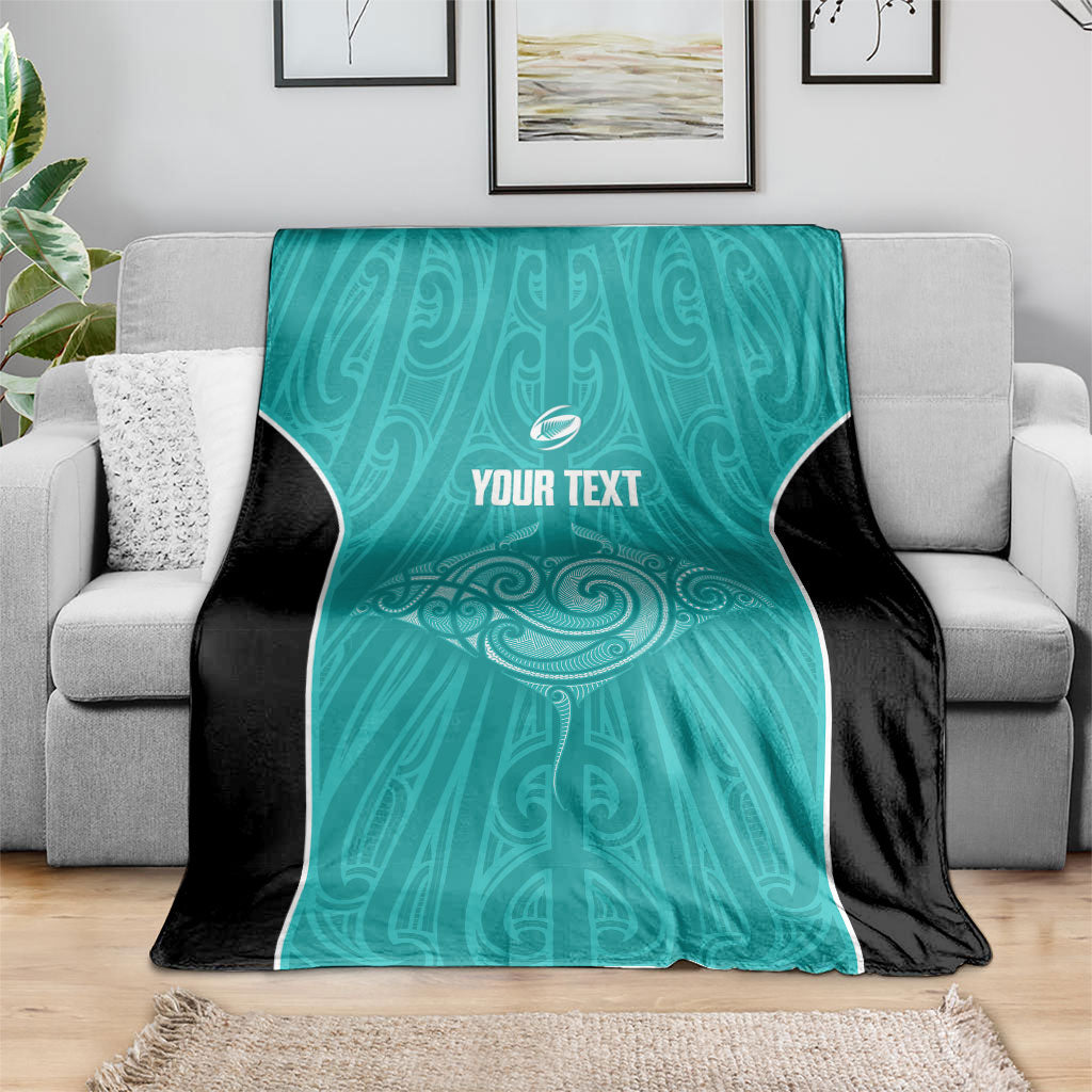 Custom New Zealand Stingray Oztag Blanket Tag Rugby Maori Pattern Teal Version LT14 - Polynesian Pride
