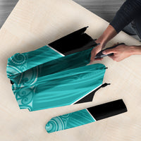 Custom New Zealand Stingray Oztag Umbrella Tag Rugby Maori Pattern Teal Version LT14 - Polynesian Pride
