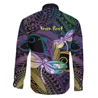 Personalized Polynesian Memorial Family Matching Long Sleeve Bodycon Dress and Hawaiian Shirt Dragonflies Appear When Angels Are Near LT14 - Polynesian Pride