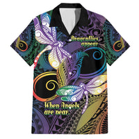 Personalized Polynesian Memorial Family Matching Puletasi and Hawaiian Shirt Dragonflies Appear When Angels Are Near LT14 Dad's Shirt - Short Sleeve Colorful - Polynesian Pride