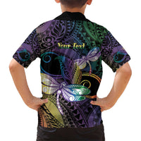Personalized Polynesian Memorial Family Matching Short Sleeve Bodycon Dress and Hawaiian Shirt Dragonflies Appear When Angels Are Near LT14 - Polynesian Pride