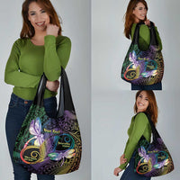 Personalized Polynesian Memorial Grocery Bag Dragonflies Appear When Angels Are Near