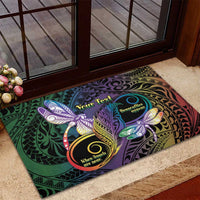 Personalized Polynesian Memorial Rubber Doormat Dragonflies Appear When Angels Are Near