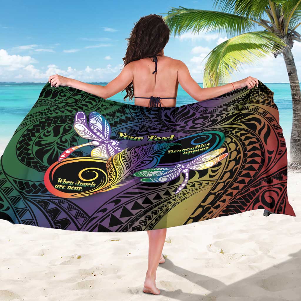 Personalized Polynesian Memorial Sarong Dragonflies Appear When Angels Are Near LT14 - Polynesian Pride