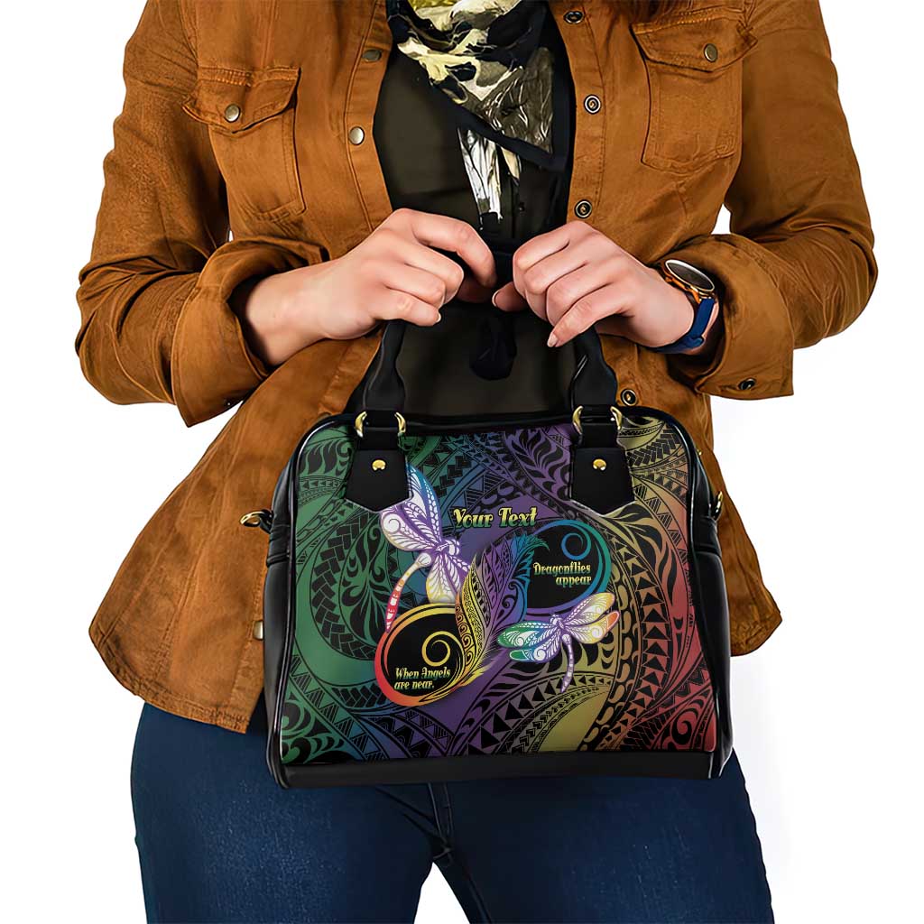 Personalized Polynesian Memorial Shoulder Handbag Dragonflies Appear When Angels Are Near