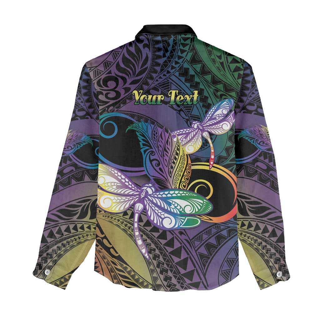 Personalized Polynesian Memorial Women Casual Shirt Dragonflies Appear When Angels Are Near LT14 - Polynesian Pride