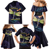 As Long As I Breathe You'll Be Remembered Family Matching Mermaid Dress and Hawaiian Shirt Dragonflies Memorial - Polynesian Pattern LT14 - Polynesian Pride