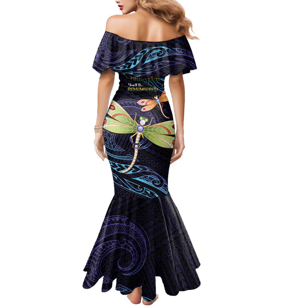 As Long As I Breathe You'll Be Remembered Family Matching Mermaid Dress and Hawaiian Shirt Dragonflies Memorial - Polynesian Pattern LT14 - Polynesian Pride
