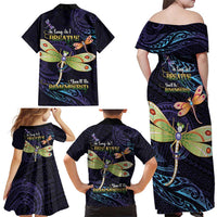 As Long As I Breathe You'll Be Remembered Family Matching Off Shoulder Maxi Dress and Hawaiian Shirt Dragonflies Memorial - Polynesian Pattern LT14 - Polynesian Pride