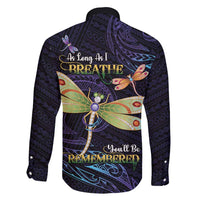 As Long As I Breathe You'll Be Remembered Family Matching Off Shoulder Maxi Dress and Hawaiian Shirt Dragonflies Memorial - Polynesian Pattern LT14 - Polynesian Pride