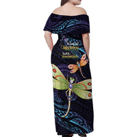 As Long As I Breathe You'll Be Remembered Family Matching Off Shoulder Maxi Dress and Hawaiian Shirt Dragonflies Memorial - Polynesian Pattern LT14 - Polynesian Pride