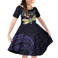 As Long As I Breathe You'll Be Remembered Family Matching Off Shoulder Short Dress and Hawaiian Shirt Dragonflies Memorial - Polynesian Pattern LT14 Daughter's Dress Black - Polynesian Pride