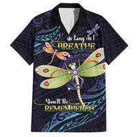 As Long As I Breathe You'll Be Remembered Family Matching Puletasi and Hawaiian Shirt Dragonflies Memorial - Polynesian Pattern LT14 Dad's Shirt - Short Sleeve Black - Polynesian Pride