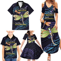 As Long As I Breathe You'll Be Remembered Family Matching Summer Maxi Dress and Hawaiian Shirt Dragonflies Memorial - Polynesian Pattern LT14 - Polynesian Pride