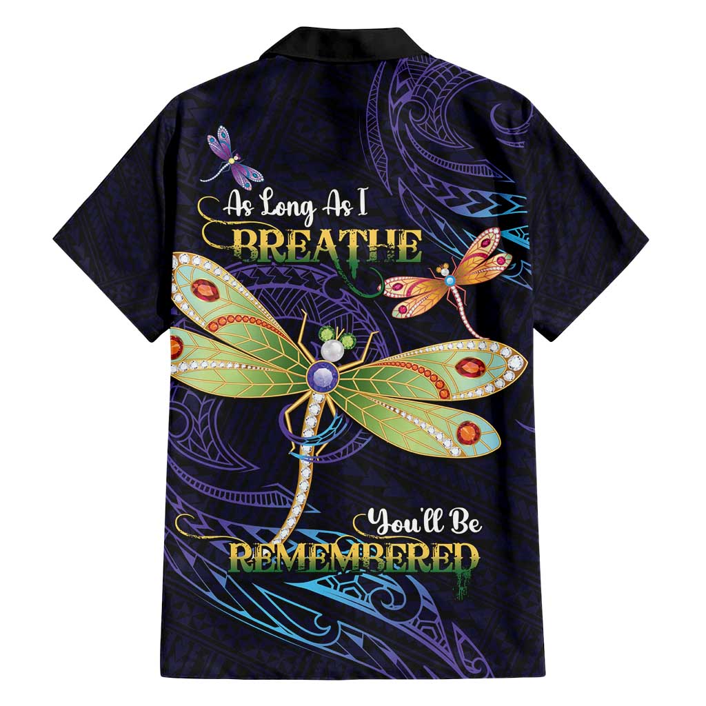 As Long As I Breathe You'll Be Remembered Family Matching Tank Maxi Dress and Hawaiian Shirt Dragonflies Memorial - Polynesian Pattern LT14 - Polynesian Pride