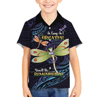 As Long As I Breathe You'll Be Remembered Family Matching Tank Maxi Dress and Hawaiian Shirt Dragonflies Memorial - Polynesian Pattern LT14 Son's Shirt Black - Polynesian Pride