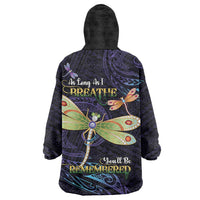 As Long As I Breathe You'll Be Remembered Wearable Blanket Hoodie Dragonflies Memorial - Polynesian Pattern LT14 - Polynesian Pride