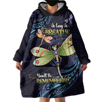 As Long As I Breathe You'll Be Remembered Wearable Blanket Hoodie Dragonflies Memorial - Polynesian Pattern LT14 - Polynesian Pride