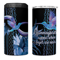 Polynesian Memorial 4 in 1 Can Cooler Tumbler Hummingbirds Appear When Angels Are Near LT14 One Size: 16 oz Black - Polynesian Pride