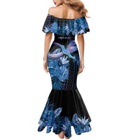 Polynesian Memorial Family Matching Mermaid Dress and Hawaiian Shirt Hummingbirds Appear When Angels Are Near LT14 - Polynesian Pride
