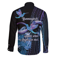 Polynesian Memorial Family Matching Off Shoulder Maxi Dress and Hawaiian Shirt Hummingbirds Appear When Angels Are Near LT14 - Polynesian Pride