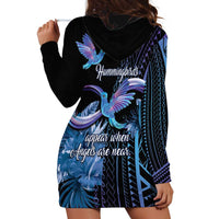 Polynesian Memorial Hoodie Dress Hummingbirds Appear When Angels Are Near LT14 - Polynesian Pride