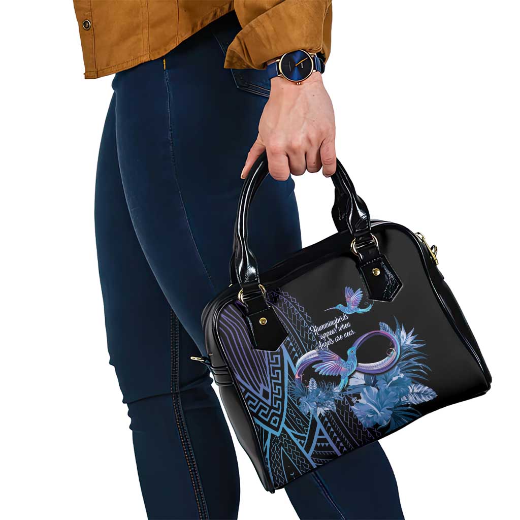 Polynesian Memorial Shoulder Handbag Hummingbirds Appear When Angels Are Near LT14