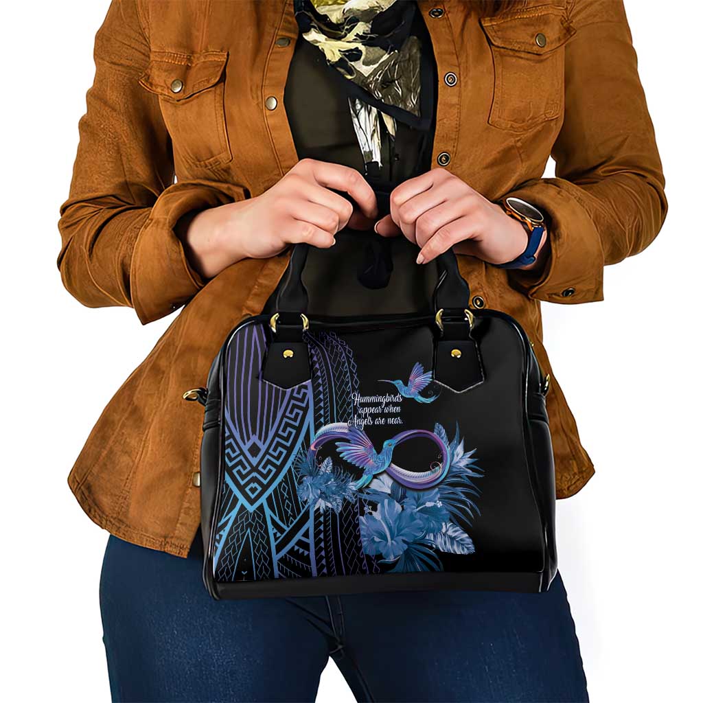 Polynesian Memorial Shoulder Handbag Hummingbirds Appear When Angels Are Near LT14