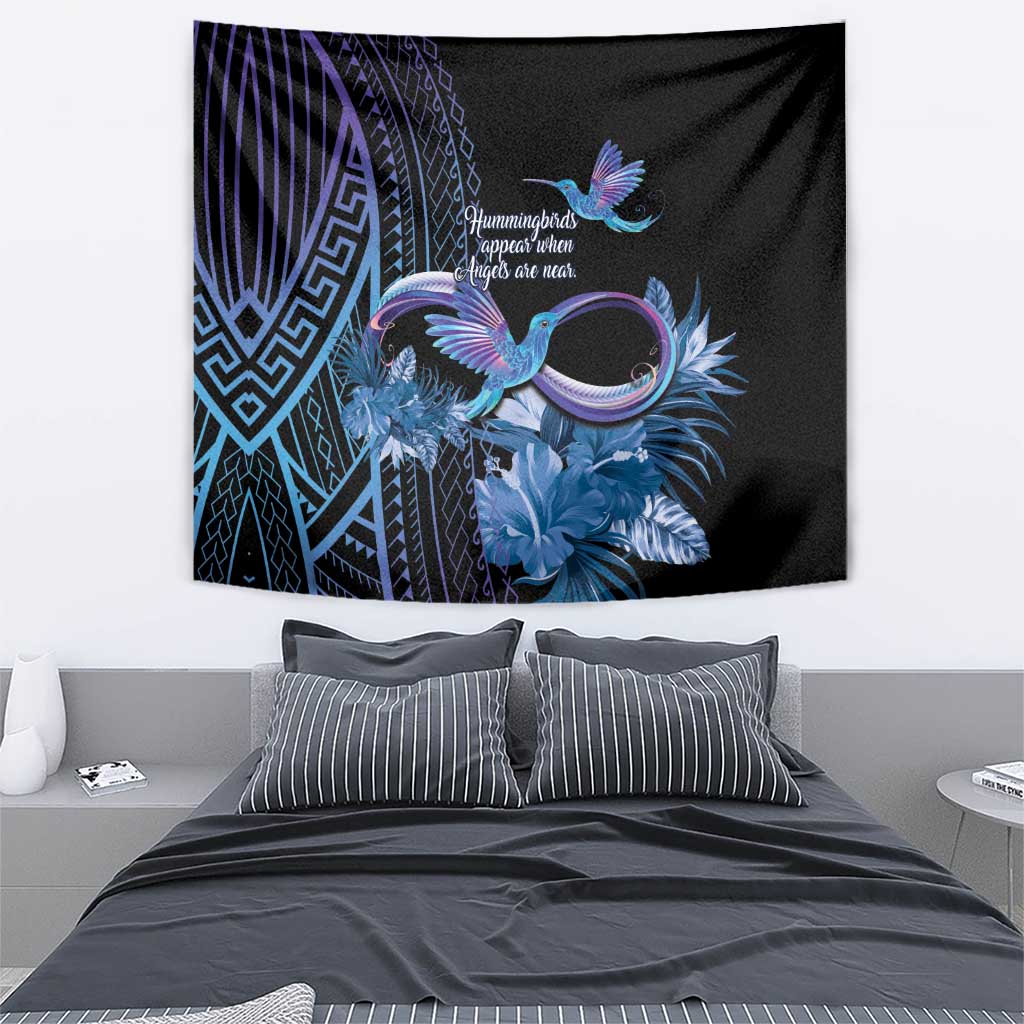 Polynesian Memorial Tapestry Hummingbirds Appear When Angels Are Near LT14 - Polynesian Pride