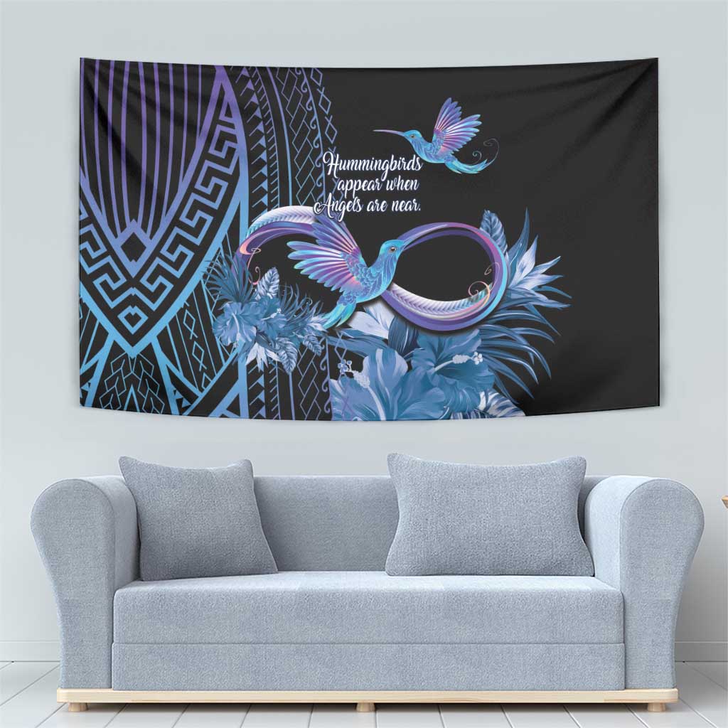 Polynesian Memorial Tapestry Hummingbirds Appear When Angels Are Near LT14 - Polynesian Pride
