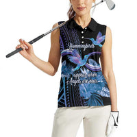 Polynesian Memorial Women Sleeveless Polo Shirt Hummingbirds Appear When Angels Are Near LT14 - Polynesian Pride