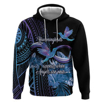 Polynesian Memorial Zip Hoodie Hummingbirds Appear When Angels Are Near LT14 Pullover Hoodie Black - Polynesian Pride