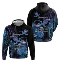 Polynesian Memorial Zip Hoodie Hummingbirds Appear When Angels Are Near LT14 - Polynesian Pride