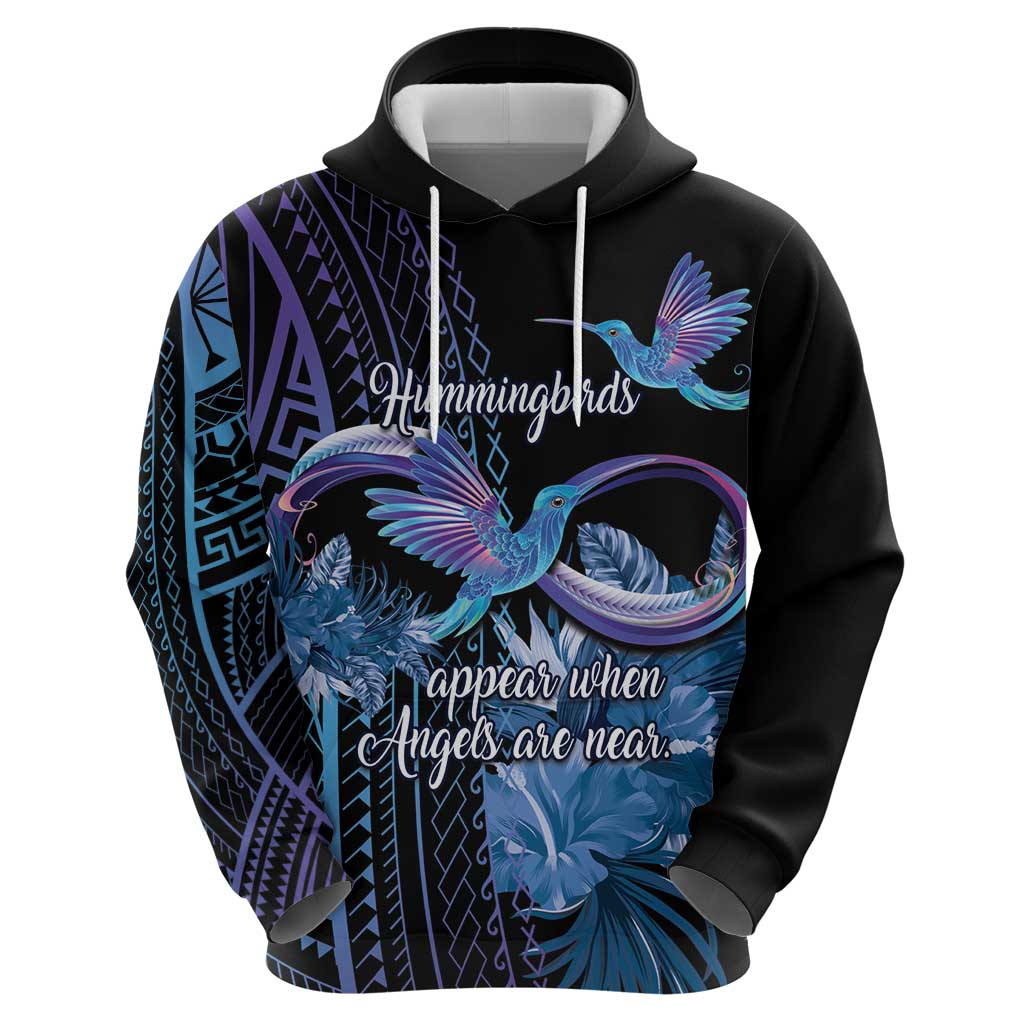 Polynesian Memorial Zip Hoodie Hummingbirds Appear When Angels Are Near LT14 - Polynesian Pride