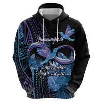 Polynesian Memorial Zip Hoodie Hummingbirds Appear When Angels Are Near LT14 - Polynesian Pride