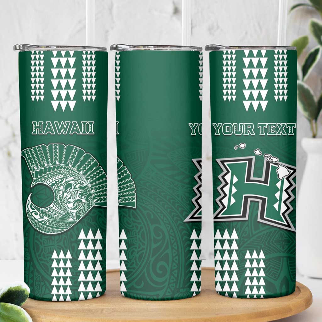 Hawaii Football Skinny Tumbler Kakau Rainbow Warriors Helmet LT14 - Polynesian Pride
