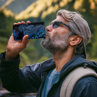 Blue Polynesia Shark Tattoo 4 in 1 Can Cooler Tumbler With Polynesian Plumeria